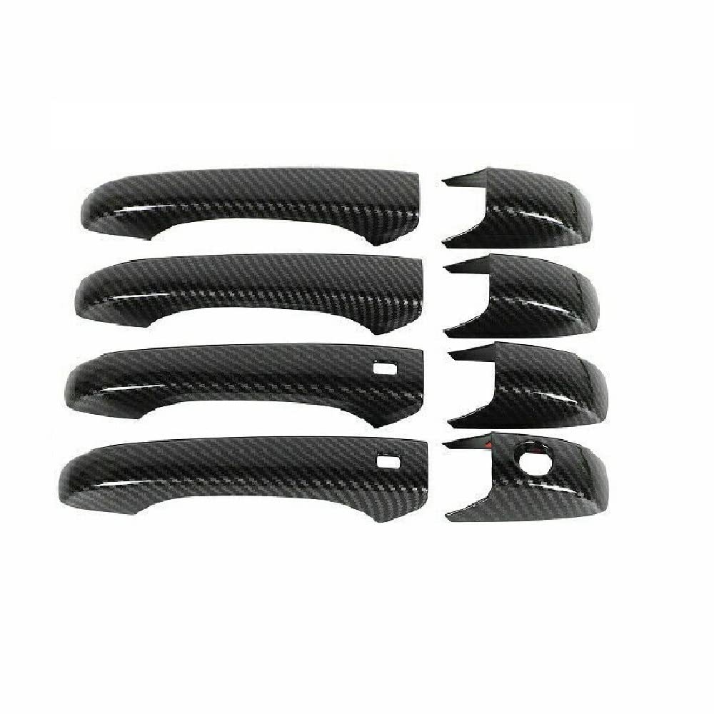 Eidash Carbon Fiber Car Exterior Door Handle Cover For Jeep For Grand For Cherokee For Patriot 2011-2020 Parts Car Exterior Door Handle Cap Sticker Covers(Carbon Fiber)