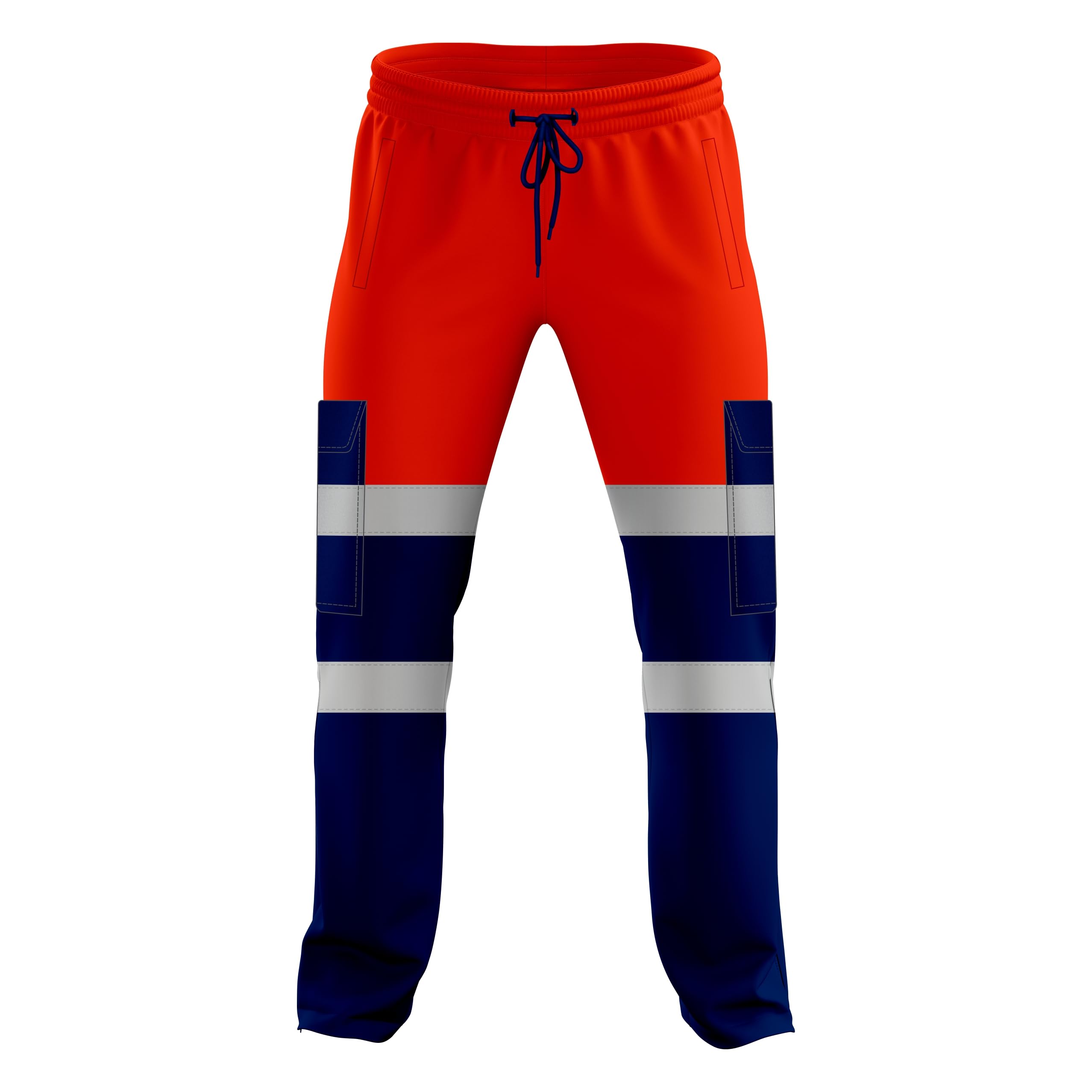 mymixtrendz Mens Hi Vis High Visibility Two Tone Jogging Trousers Bottoms Reflective Tape Cuffed Workwear Joggers