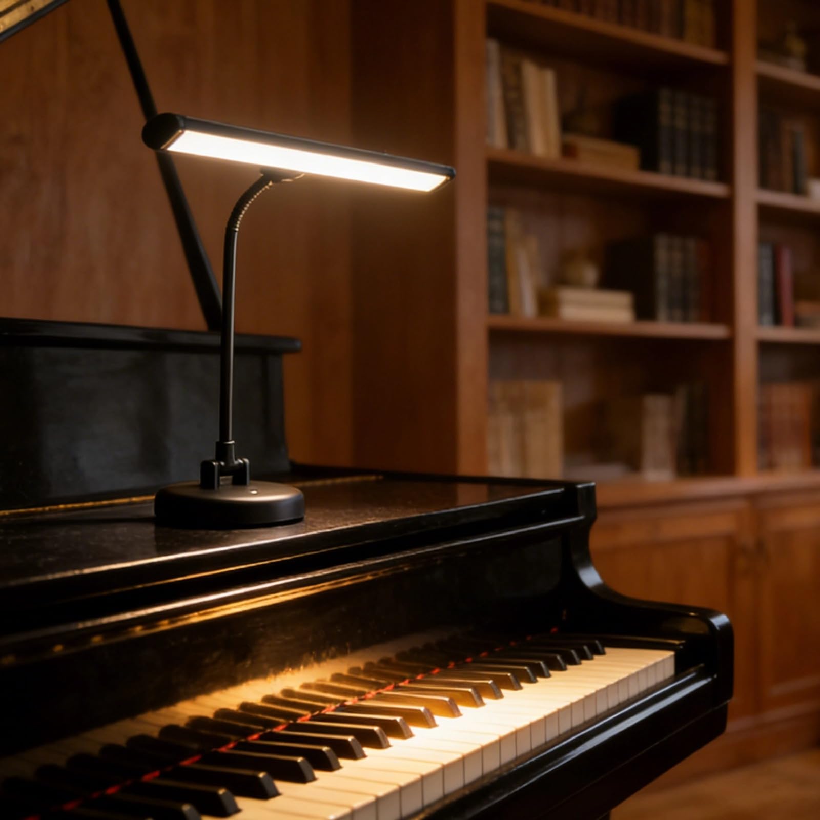 Generisch Lampada a LED per pianoforte verticale, 10 W, alta luminosità, dimmerabile, 3 temperature di colore, delicata per gli occhi, lampada da tavolo in metallo nero per spartiti, cavo da 1,8 m