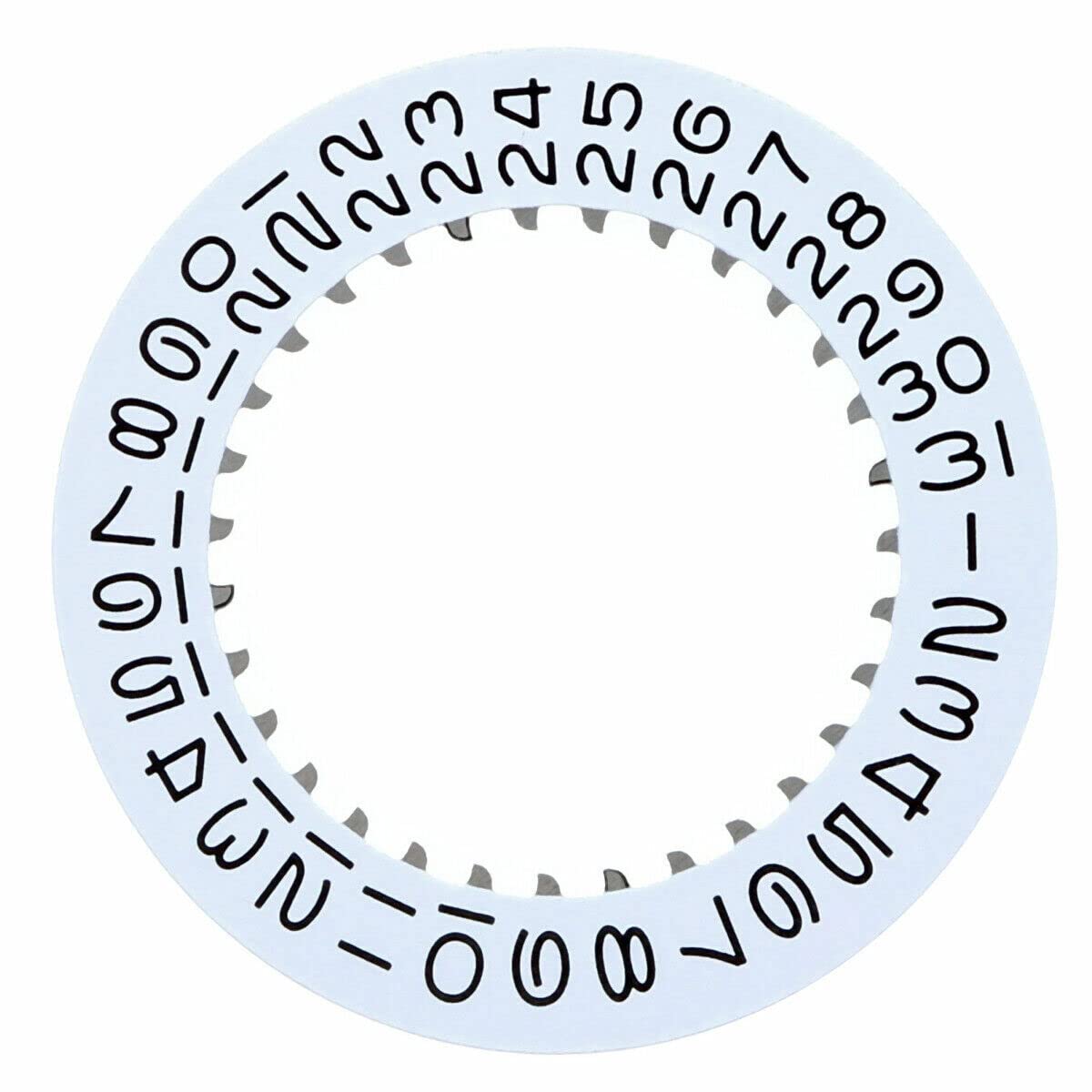 DATE DISC COMPATIBLE WITH ROLEX DATEJUST 36mm 3030-3035 MOVEMENT WHITE BLACK NUMBERS