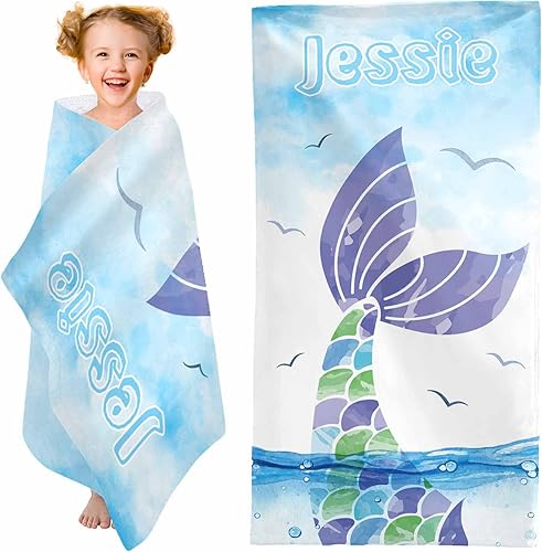 Miniatura 9 de YESCUSTOM Toallas de playa personalizadas para adultos, niños, niñas y mujeres, secado rápido, sin arena, toalla de playa de gran tamaño para