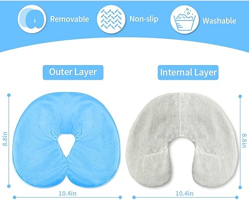 Miniatura 3 de Máscara facial térmica, almohadilla térmica para microondas para cara, máscara sinusal para migraña, tensión, estrés, dolor de cabeza, relajación