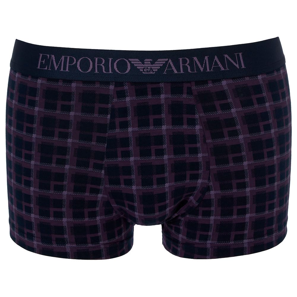 EMPORIO ARMANI Mens Trunks, Check Armani Blue, XL UK