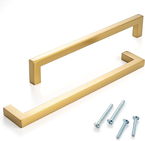 Miniatura 2 de Tirador de barra cuadrada de bronce aceitado para gabinete de cocina ZP2201  Paquete de 10 unidades, herrajes sólidos para cajón, aparador, baño,