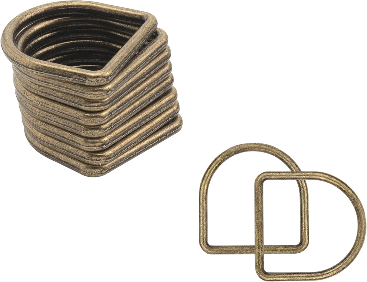 Trimming Shop Heavy Duty Welded Metal D-Ring Clasps Durable Buckles for Handbag Webbing Purse Dog Collars Belts DIY Projects Bronze 40 mm