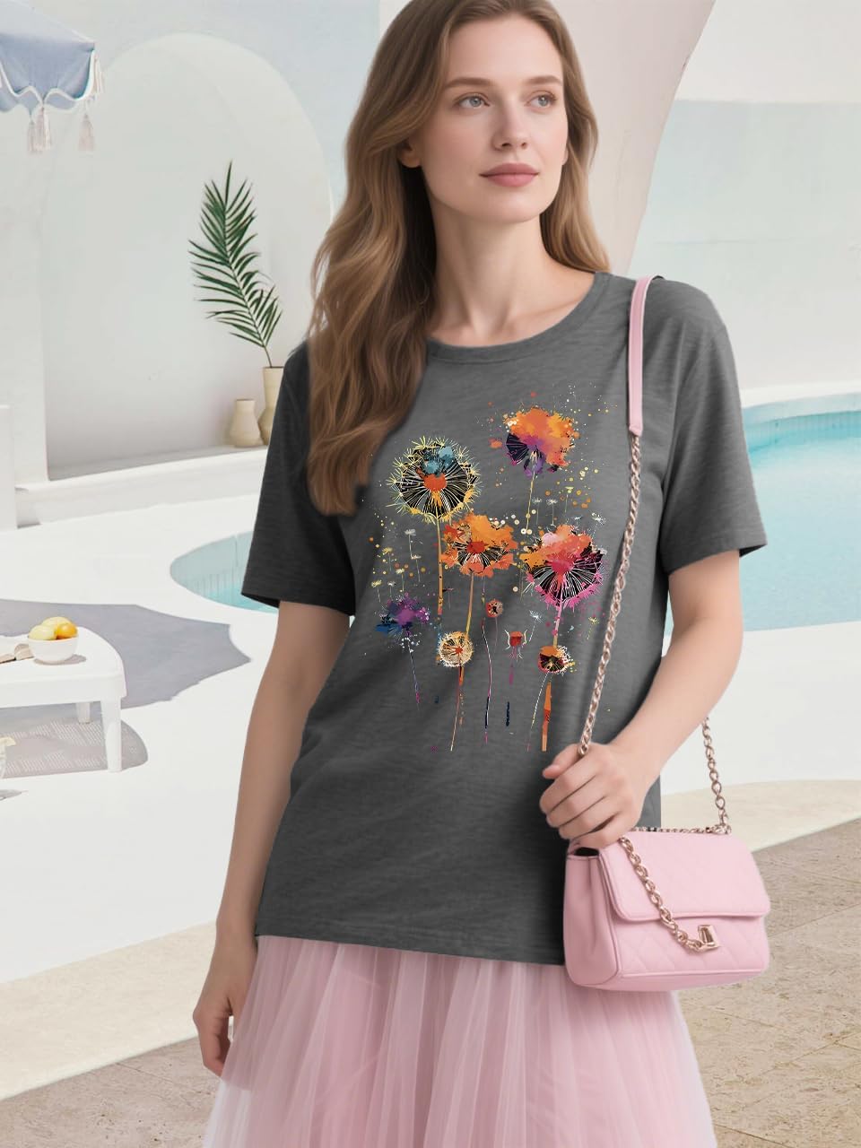 Women Wildflower T Shirt Cute Botanical Flower Shirts Funny Boho Floral Graphic Tees Short Sleeve Tops - Image 4