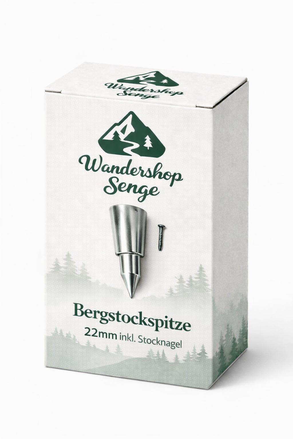 Bergstockspitze inkl. Stocknagel 18 mm | 20 mm | 22 mm – für Holz-Wanderstöcke, Stockspitze, Zwinge