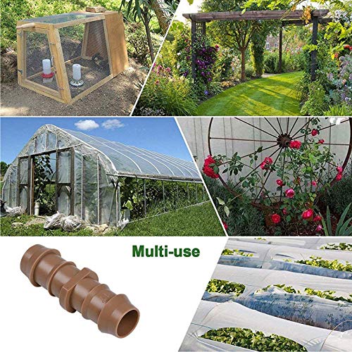 JOYPRO 24 Pieces Drip Irrigation Barbed Couplings Fittings(17mm) for 1/2” Tubing (0.600”ID)- Irrigation Pipe Connectors for Irrigation System and Sprinkler