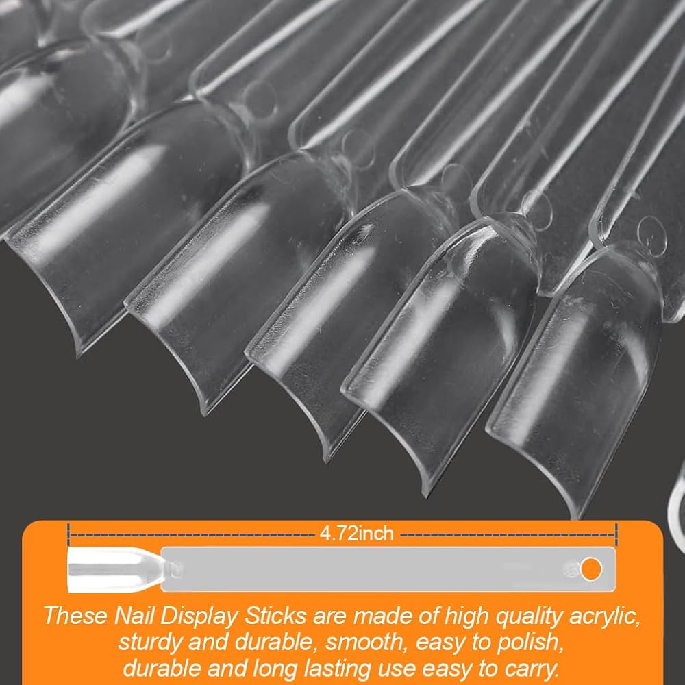 Amazon.com: JASSINS 50 Pcs Nail Swatch Sticks with Ring and