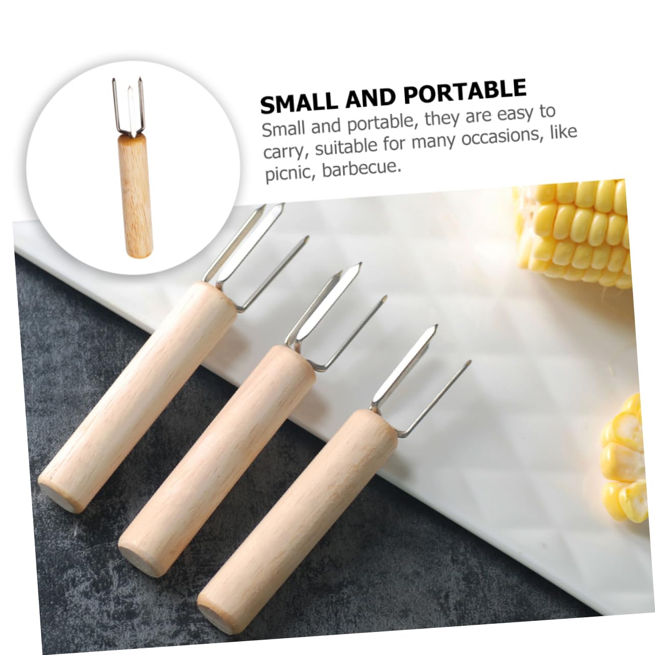 24pezzi Forchette Professionali Per Inossidabile Utensili Per Bbq Picnic e Facili Trasportare Design Per