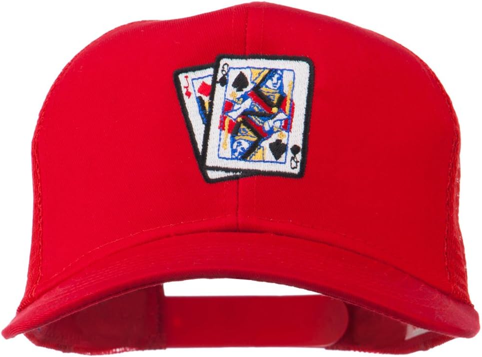 Gaming Pinochle Embroidered Mesh Cap, Adjustable Mesh Snapback Cap for Card Game Fans, Breathable High Profile Baseball Style
