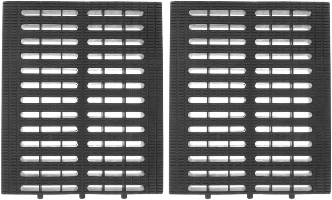 TEHAUX 2pcs Plastic Drain Grate Cover Outdoor Drainage Grille with Grid Design for Efficient Water Flow and Debris Prevention, Black Plastic Drain Cover for Outdoor Use the House