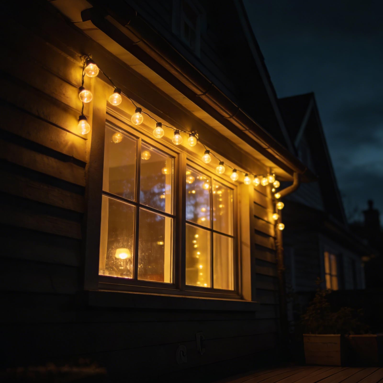60M Lichterkette Außen Strom - IP45 Wasserdicht mit 100+4 G40 Glühbirnen (Warmweiß), Outdoor LED lichterketten Kann in Reihe Geschaltet Werden 300M (60M)