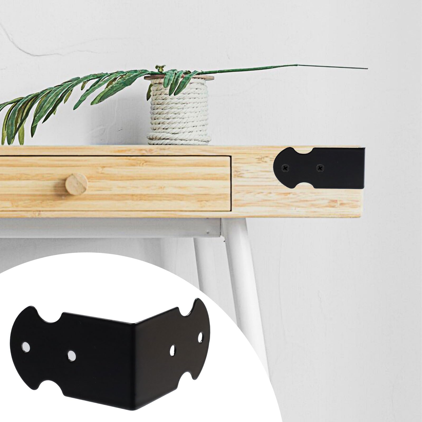 24 protectores de esquina de metal negro de 1.61 x 0.98 pulgadas, en forma de L, protectores de esquina de muebles, fundas protectoras de esquinas para caja y armario de mesa