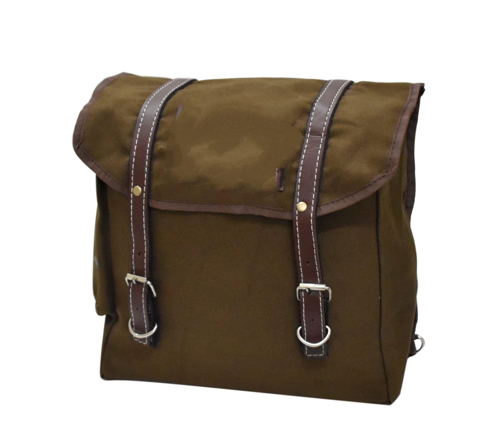 Touring Side Canvas Bag 10ltr Compatible with RE & Universal Bike One-Side Brown Jute Motorbike Saddlebag (10 L)