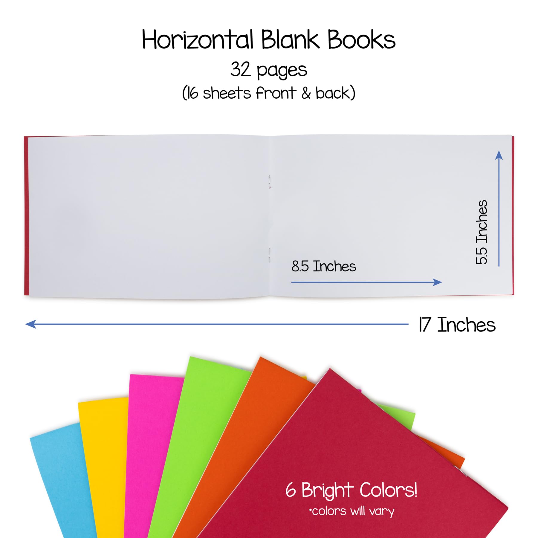 Hygloss Products - Libri bianchi, paesaggio 20 libri 5.5 x 8.5 Inch Colori vivaci.