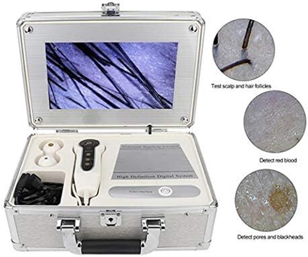 Scanner d'analyseur de cheveux de peau, analyseur de peau de détecteur de cuir chevelu, 10,1 pouces, type de boîte, détecteur de peau faciale de follicule pileux de cuir chevelu, machine d'analyse de