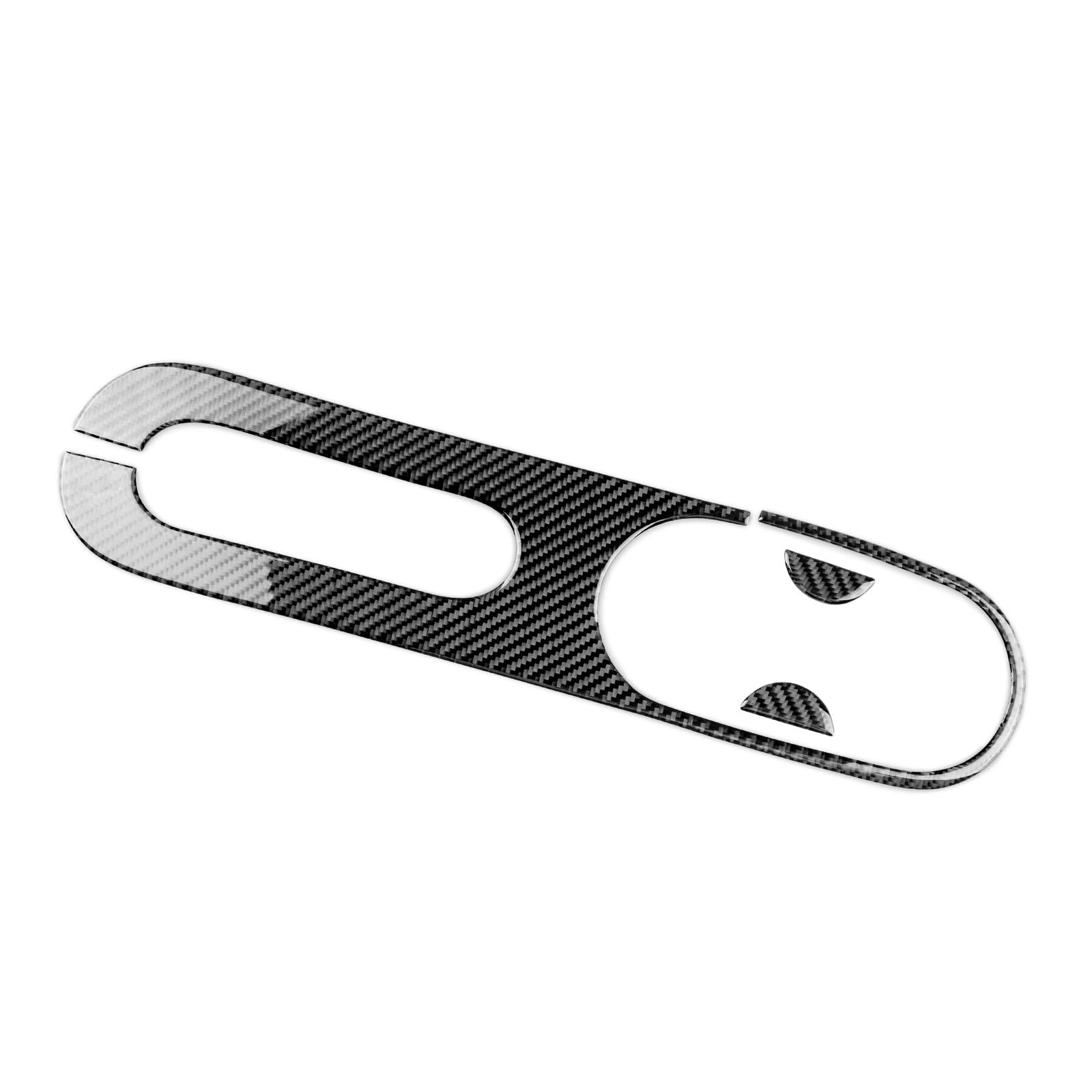 KUNGKIC Per Fiat 500 2011-2023 Abarth 595 2012-2023 Auto freno a mano pannello tazza acqua telaio portabicchieri adesivo in fibra di carbonio accessori decorativi per interni regalo (Nero)