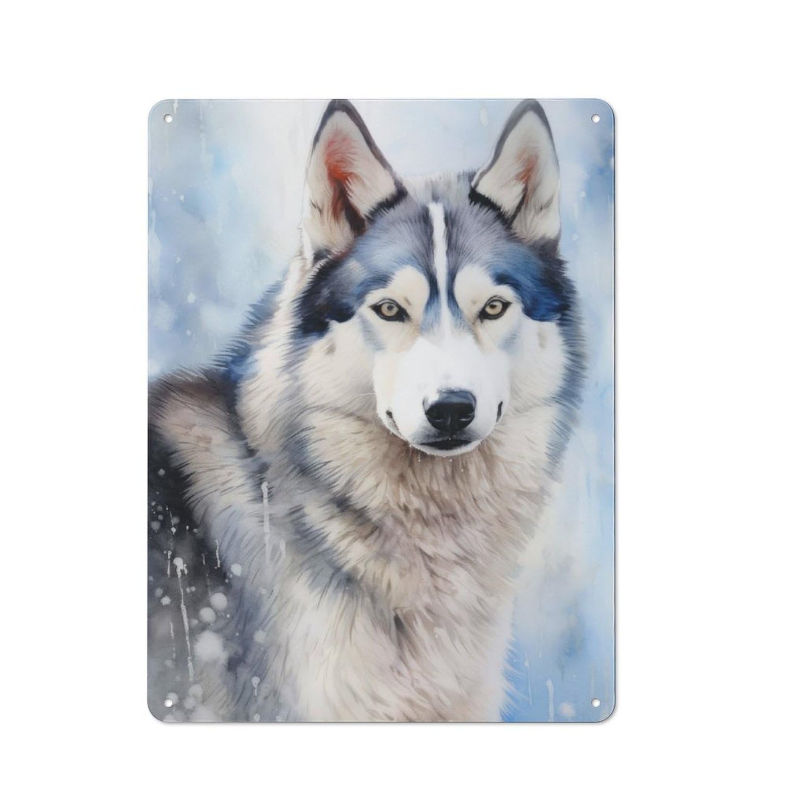Husky Animal Rustic Tin Wall Plaque 40x30cm for Studio Or Craft Room, for Garage, Workshop And Man Cave Decoration
