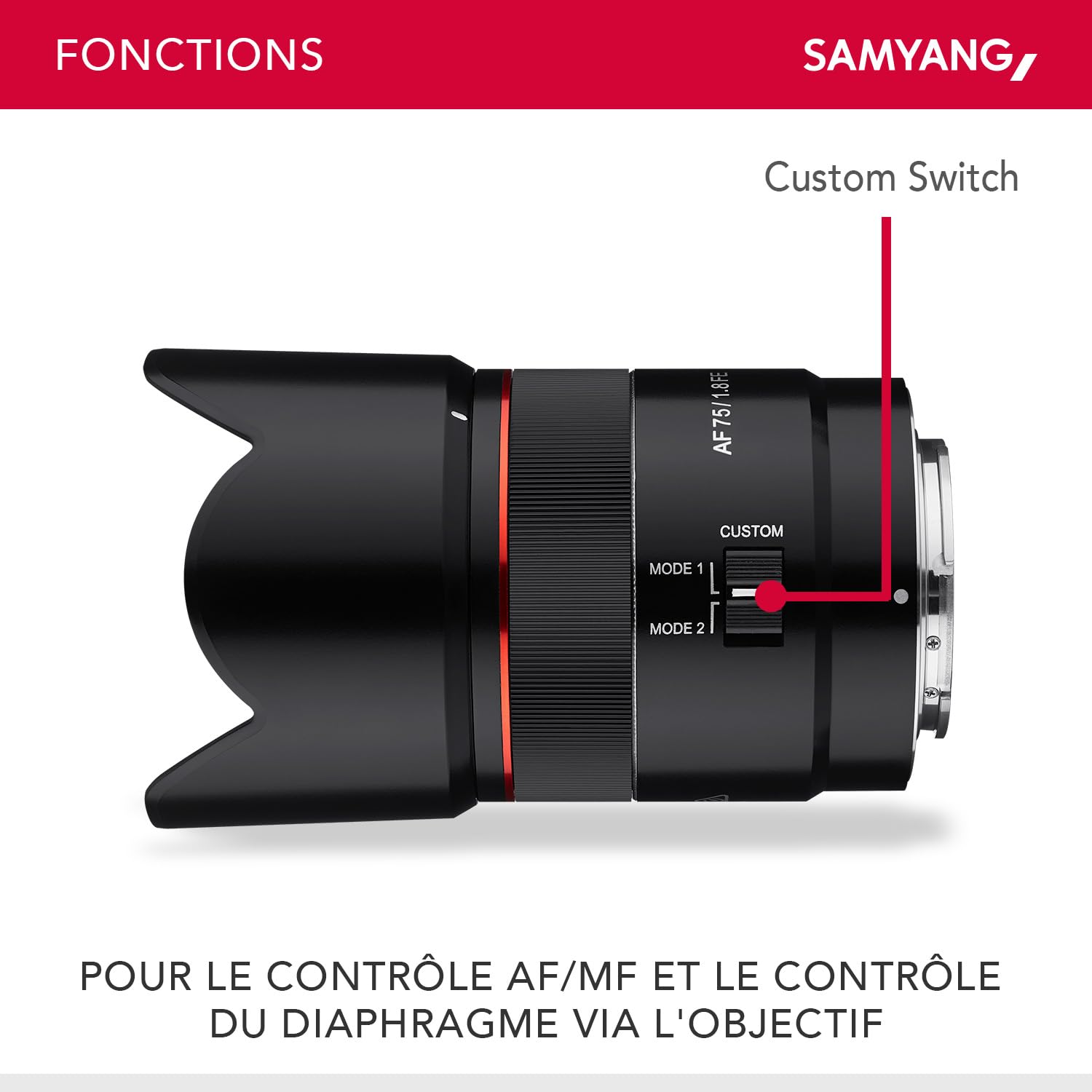 15445E 新品 Samyang AF 75mm F1.8 FE SONY E Samyang AF 75mm f1.8 FE au meilleur prix sur idealo.fr