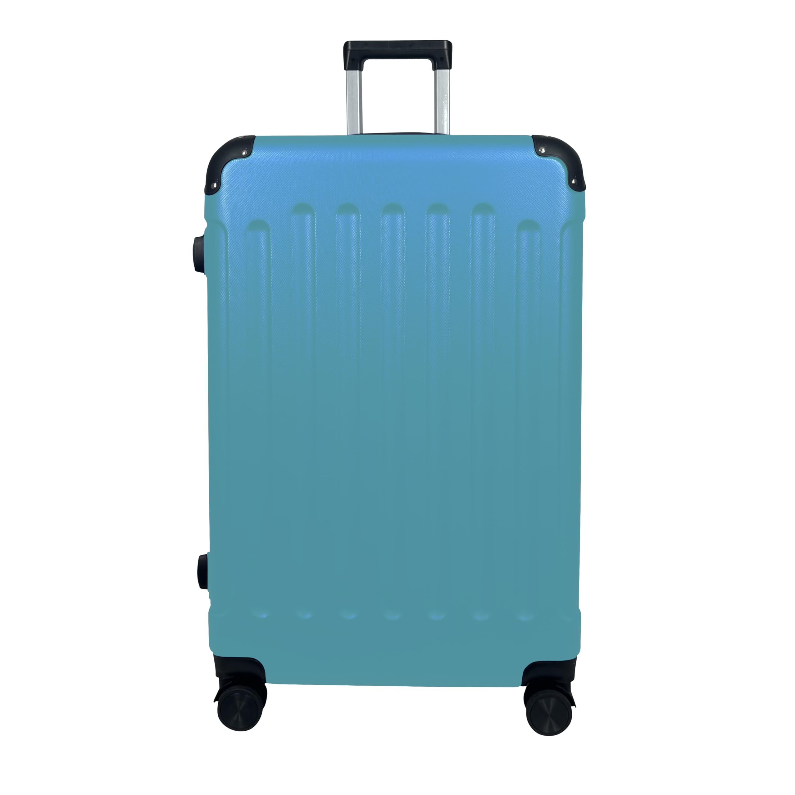 Hartschalen-Koffer Reisekoffer ABS Koffer (Handgepäck-Mittel-Groß-Set) 4 Doppel-Rollen Trolley (Türkis, 3er Set)
