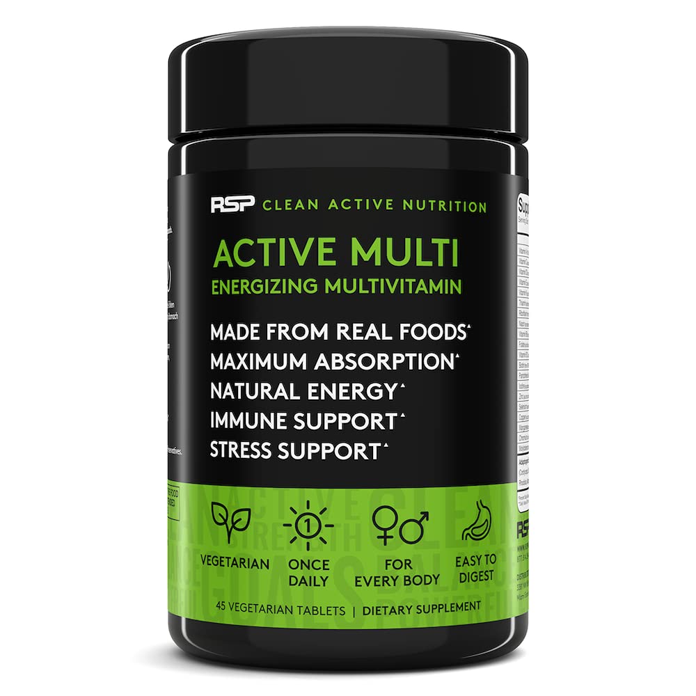 RSP Active Multivitamin for Energy, Made from Fermented Real Foods - Vitamin C, Vitamin D, Vitamin E, Zinc for Immune Support, Natural Energy, & Metabolism