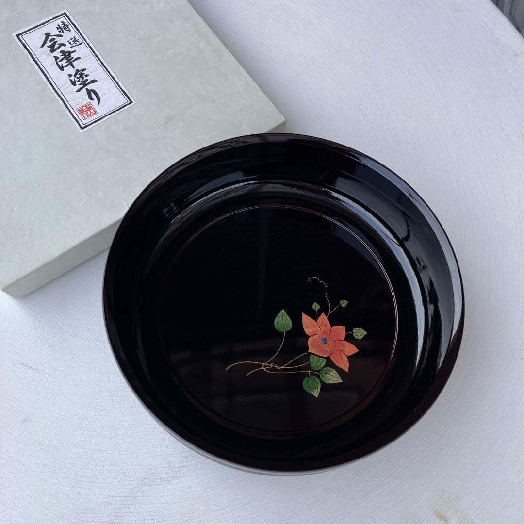 会津塗り漆器 菓子器 花柄 日本製 Amazon.co.jp: 菓子鉢 鉄線花 会津塗り : Toys & Games