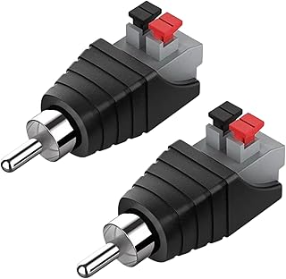 スピーカーワイヤー RCA 変換アダプター 2個セット はんだ不要 簡単接続 スピーカー端子 アダプター スピーカーケーブル (オス)