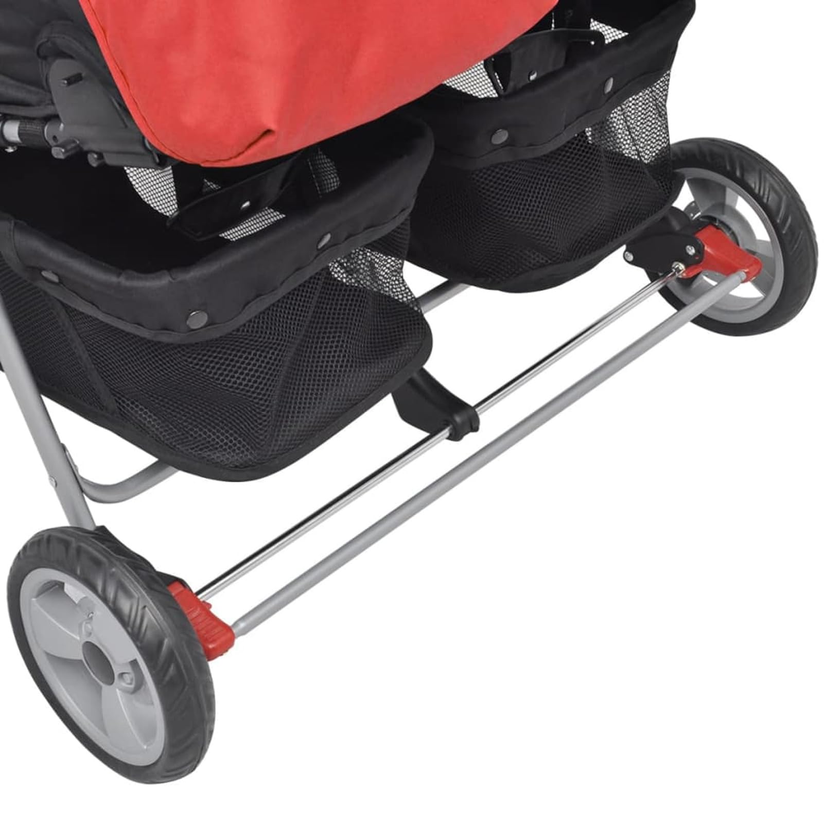 Gecheer Plegable Silla gemelar para Gemelos y Hermanos Carrito Gemelar Silla de Paseo Cochecito de Bebé Capacidad de Peso Rojo y Negro 93 x 68 x 103 cm,Type 1