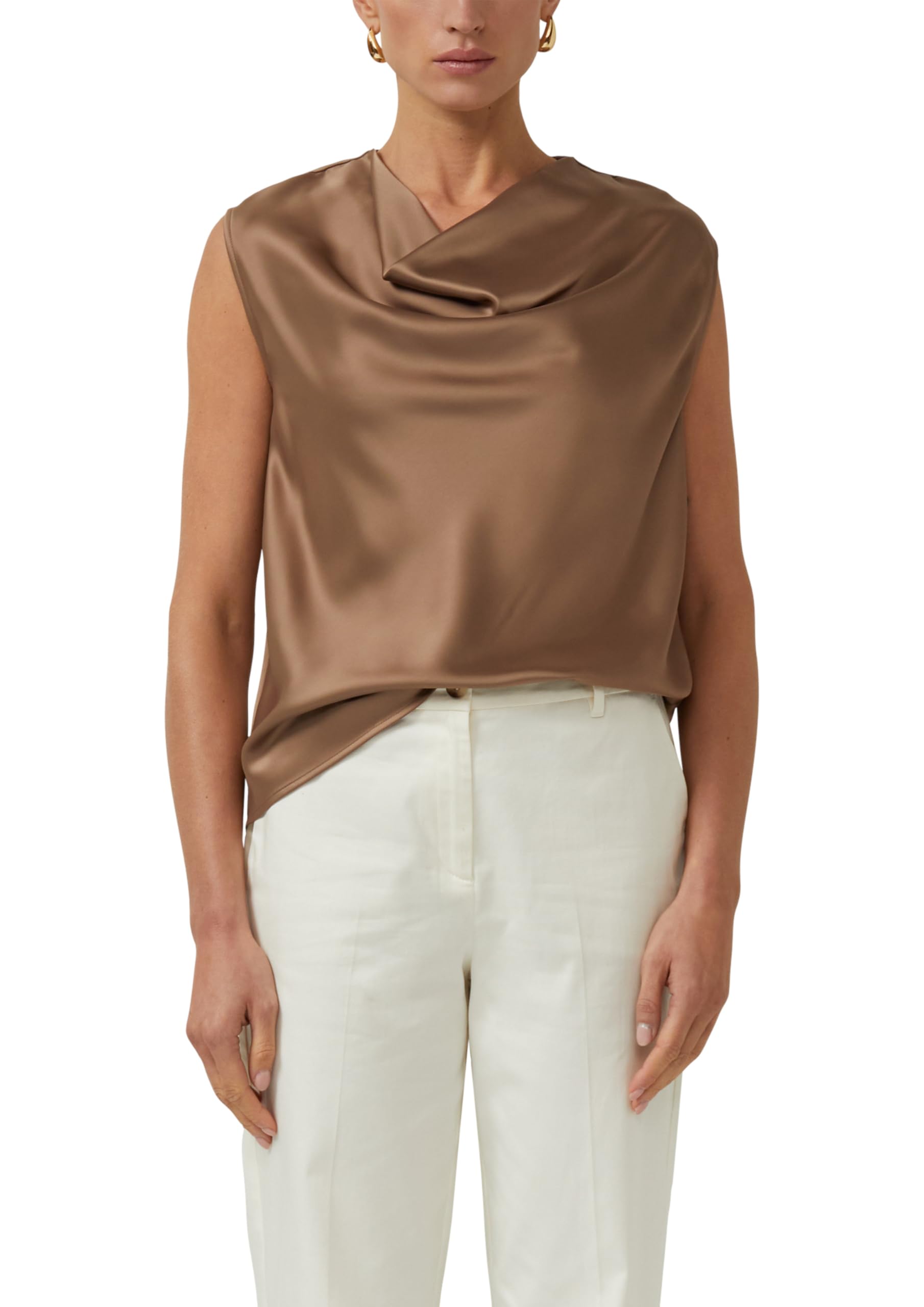 s.Oliver Satin-Top mit Wasserfall-Ausschnitt