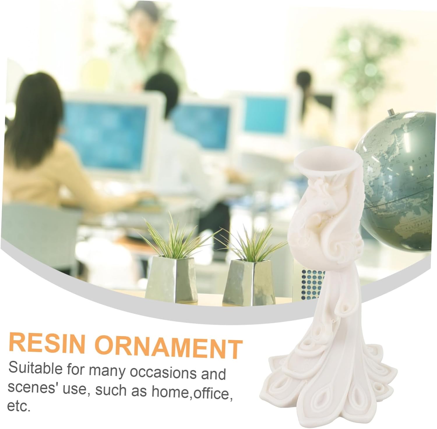 Alipis Phoenix Crystal Balls Resin Base Sphere Display Stand White Resin Ornament for Home Villa Living Bar Decoration Fits Crystal Balls Craftsmanship Elegant Design for Bedroom and Office