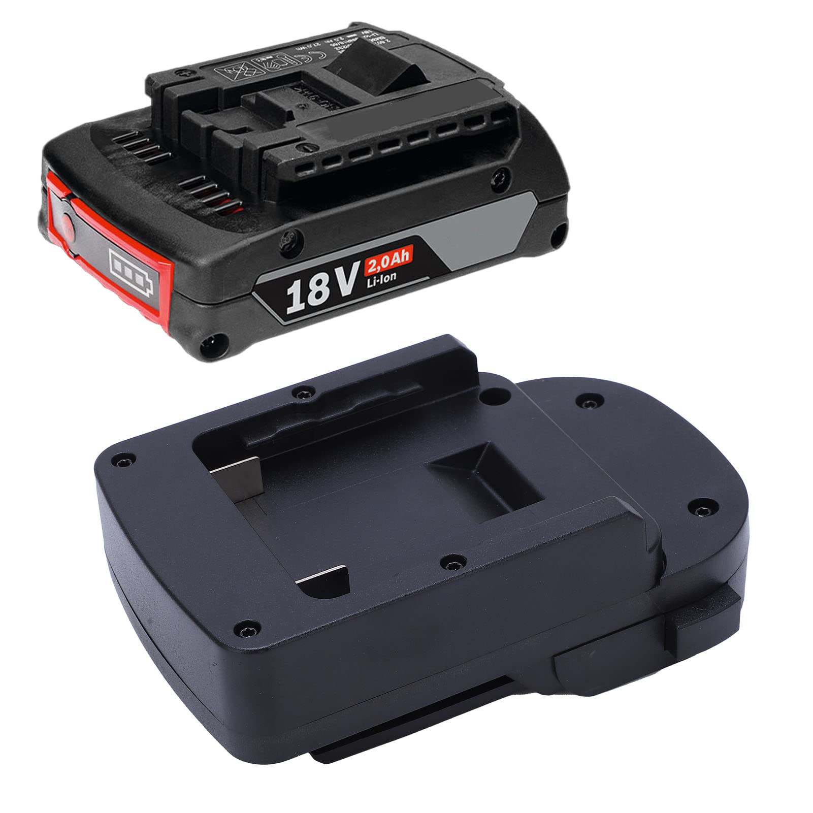 Oumefar Adaptateur de batterie convertisseur ABS Dock Power Connector 18V Dock Connecteur d'alimentation pour Bosch à pour batterie RIDGID Design antidérapant pour AEG