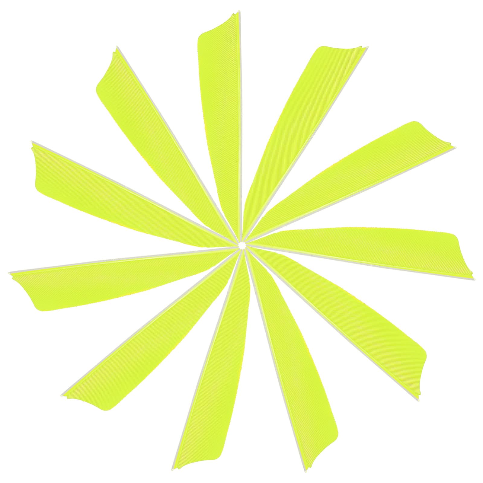 YELARXI Arrow Vanes Turkey Archery Arrows Feathers Fletching, 3 Inch Left Wing Fit for Hunting Target Shooting - Shield Cut (25Pcs, Fluorescent Yellow)