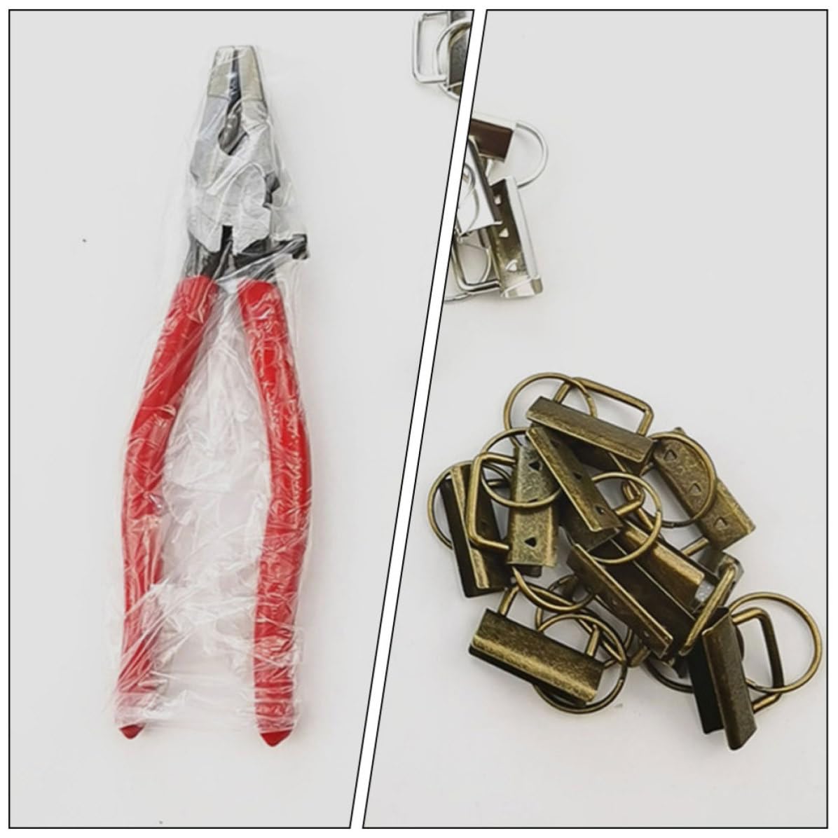 LABRIMP Set per Portachiavi con Clip Terminali in Ferro 32mm, 30 Pezzi, Accessori Completi per Lavori Manuali e Creazione di Collane