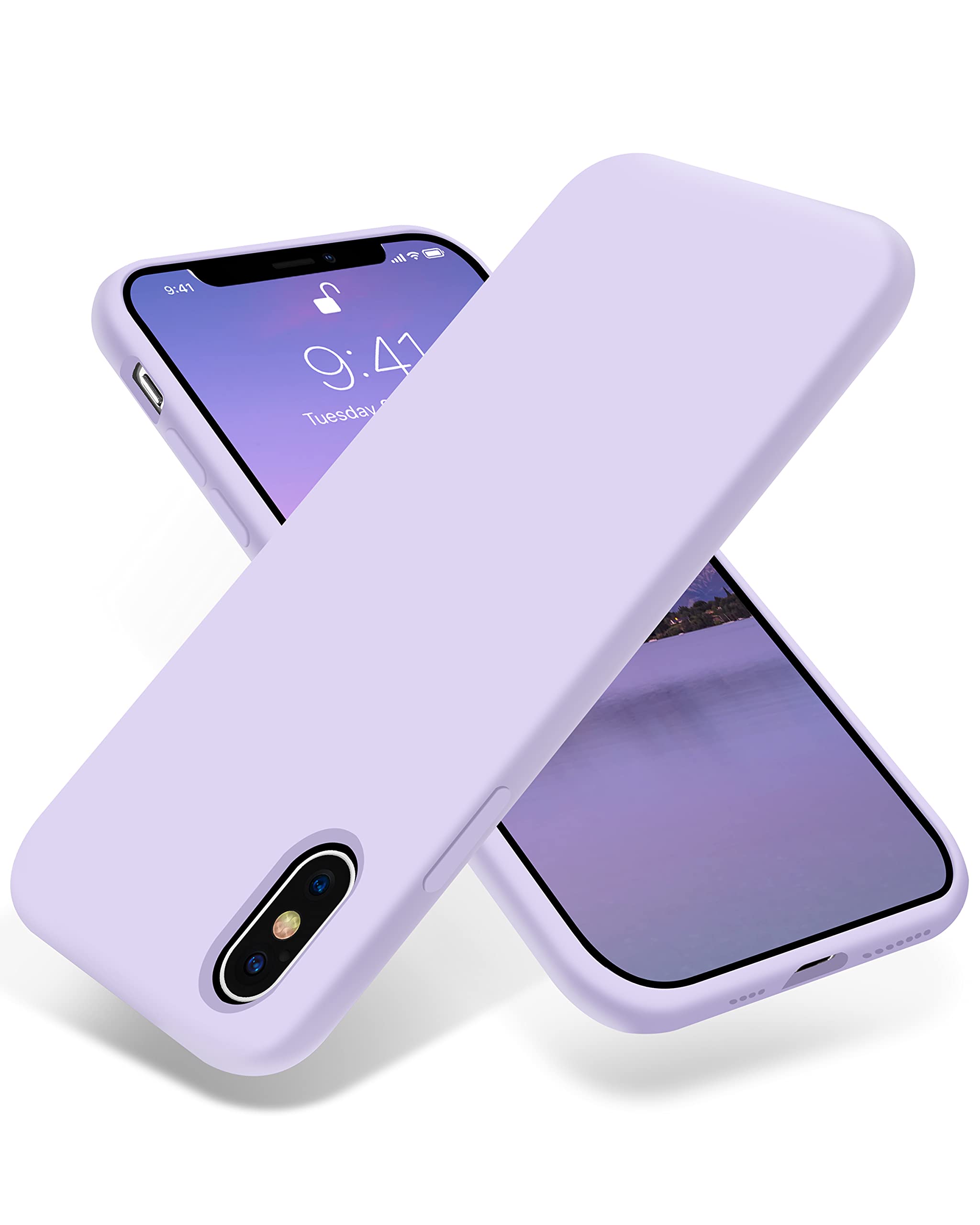 iPhone Xs Max Case,Ultra Slim Fit iPhone Case Liquid Silicone Gel Cover with Full Body Protection Anti-Scratch Shockproof Case Compatible with iPhone Xs Max, [Upgraded Version] (Cloud Mauve)