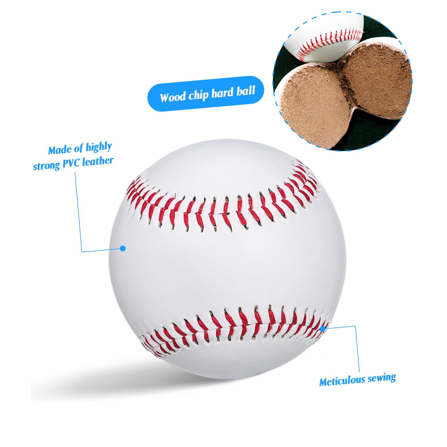 12 Balones de Pvc Béisbol Piezas de Entrenamiento para Principiantes