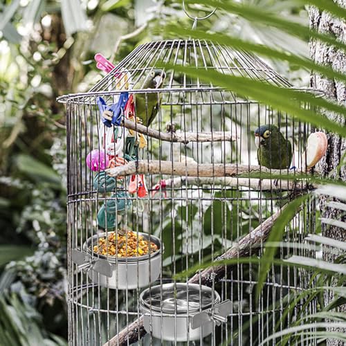 Okllen O-STAINLESSSTEELBIRDBOWL-4P 4 Pack Bird Feeding Dish Cups, Detachable Stainless Steel Bird Food Bowls With Clamp, Bird Cage Feeder Hanging Pet Bowl For Chinchilla Parrot Cockatiel Conure Budgies Parakeet Small Animal thumb #6