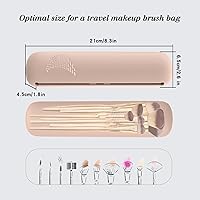 Vista 3 de Soporte de cepillo de maquillaje de viaje, bolsa cosmética de silicona anticaída magnética, organizador de herramientas de maquillaje portátil