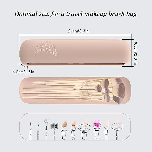 Miniatura 3 de Soporte de cepillo de maquillaje de viaje, bolsa cosmética de silicona anticaída magnética, organizador de herramientas de maquillaje portátil de