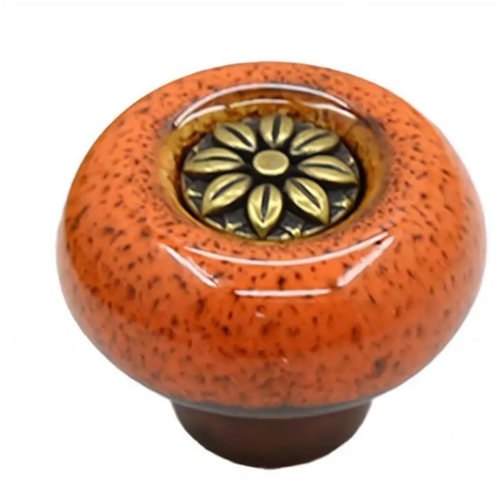 GNYVZXPLQ Ceramic Handle Drawer Knobs, 6 Pcs Painted Multicolor Ceramic Cabinet Handle Single Hole for Drawers & Wardrobe(Orange)