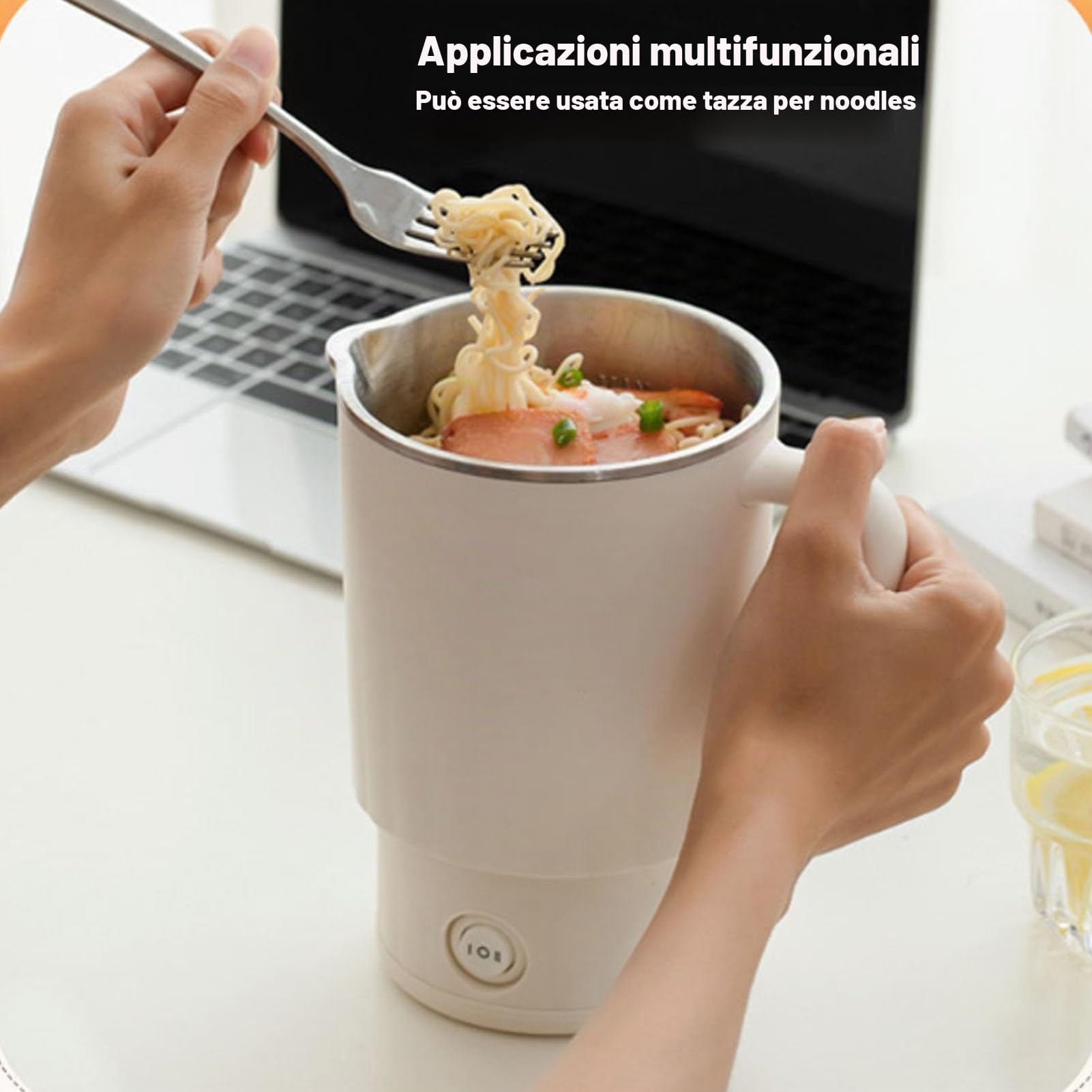 Bollitore Elettrico Portatile da Viaggio 600ml - Acciaio Inossidabile Alimentare, Pieghevole per Caffè e Tè, Bollitura Veloce in 5 Minuti