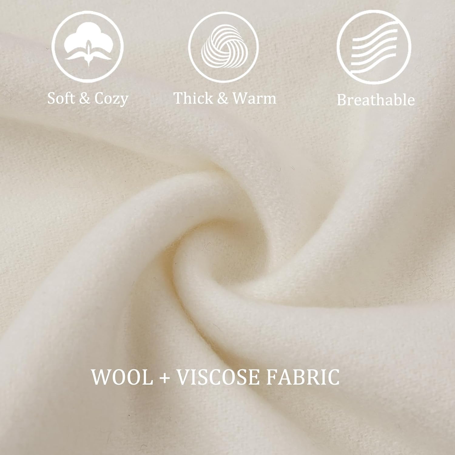 Winter Thick Wool Pashmina Scarf Shawl-Women's Soft Warm Pashmina Wraps for Evening Dresses Wedding Travel Shawl - Image 2