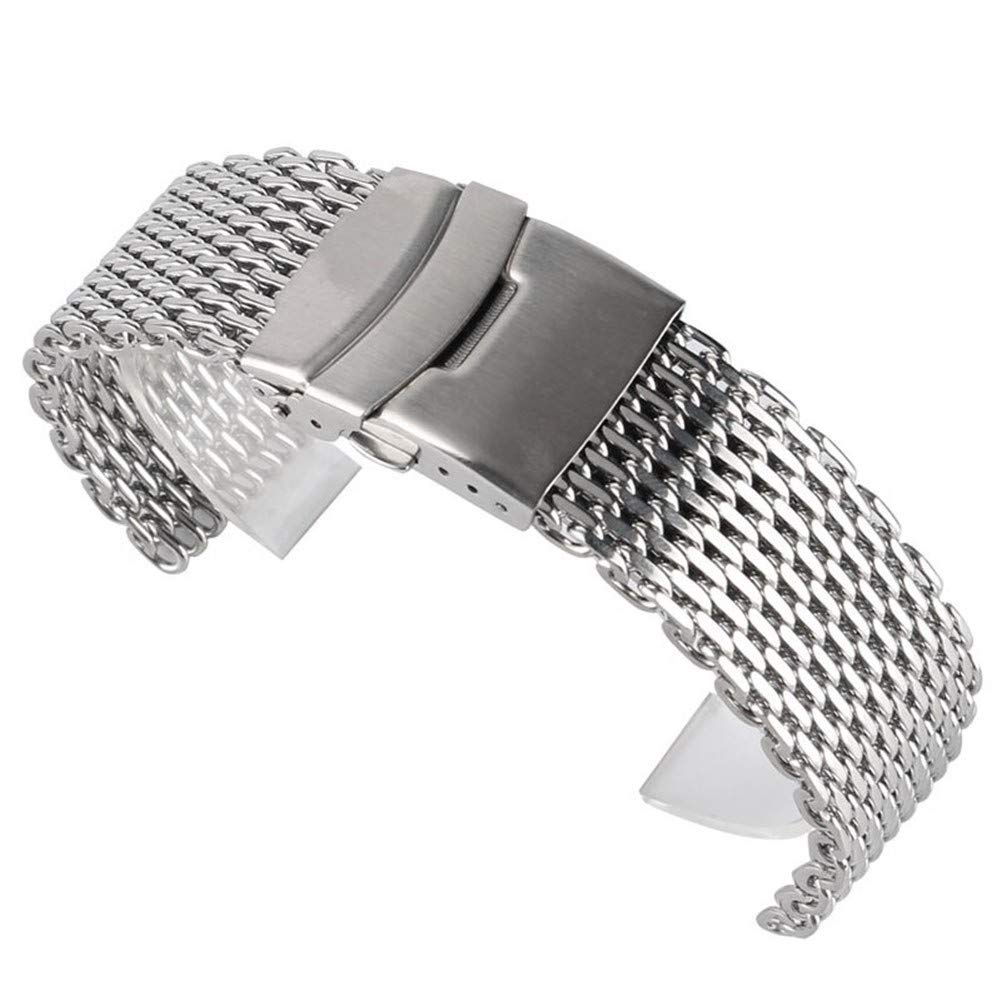 Bracelets de Montre en Acier Inoxydable Bracelet Maille Acier Inoxydable Argent(22mm)