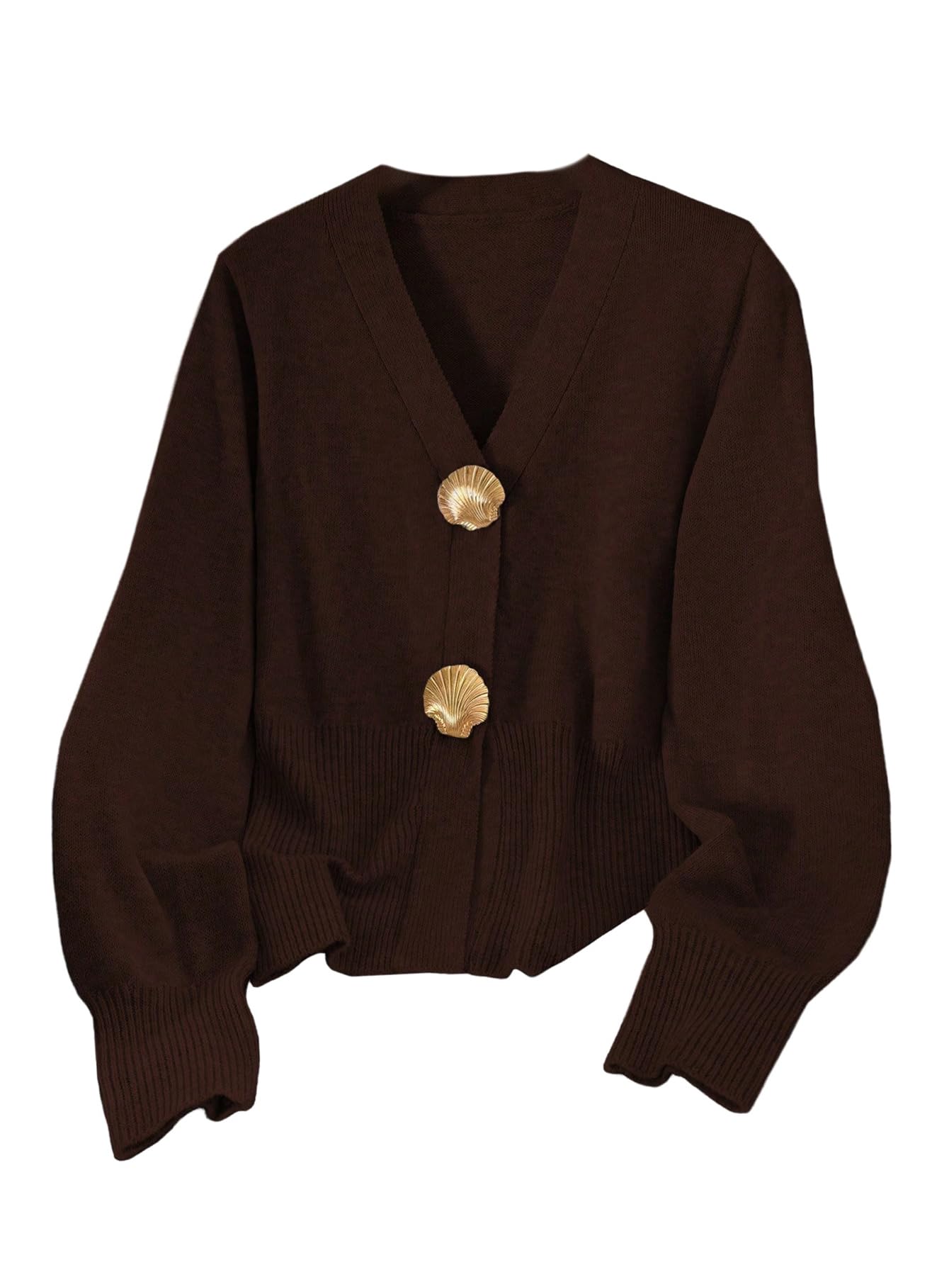 Verdusa Womens Button Up Cardigan Elegant V Neck Cozy Sweaters Fall Winter Outerwear