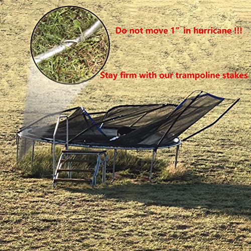 10Inch Trampoline Stakes Heavy Duty Anchors Trampoline Parts U Type 8Pcs Ground Anchors High Wind Safety Stakes Galvanized Steel Wind Stakes For Trampoline Camping Tent Garden (10Inch Silver) #TOP5