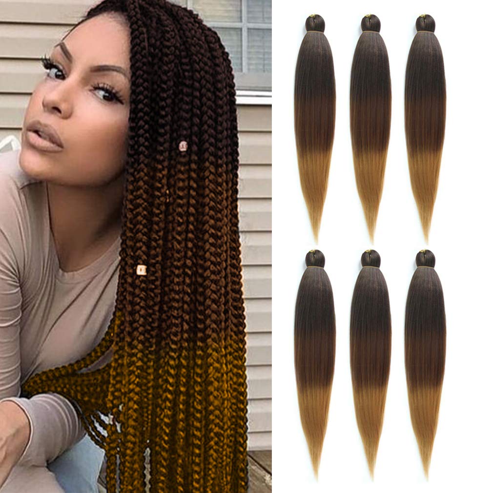 Amazon.com : 3 Tone Pre Stretched Braiding Hair 28 inches 6 Bundles  Professional Braids Hair Extensions Synthetic Crochet Braiding Hair  (1b-30-27) : Beauty & Personal Care