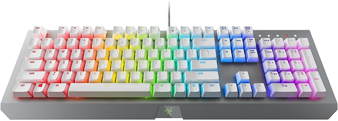 Razer BlackWidow X Chroma Mechanical Gaming Keyboard: Green Key Switches - Tactile & Clicky - Chroma RGB Lighting - Military-Grade Metal Construction - Mercury White