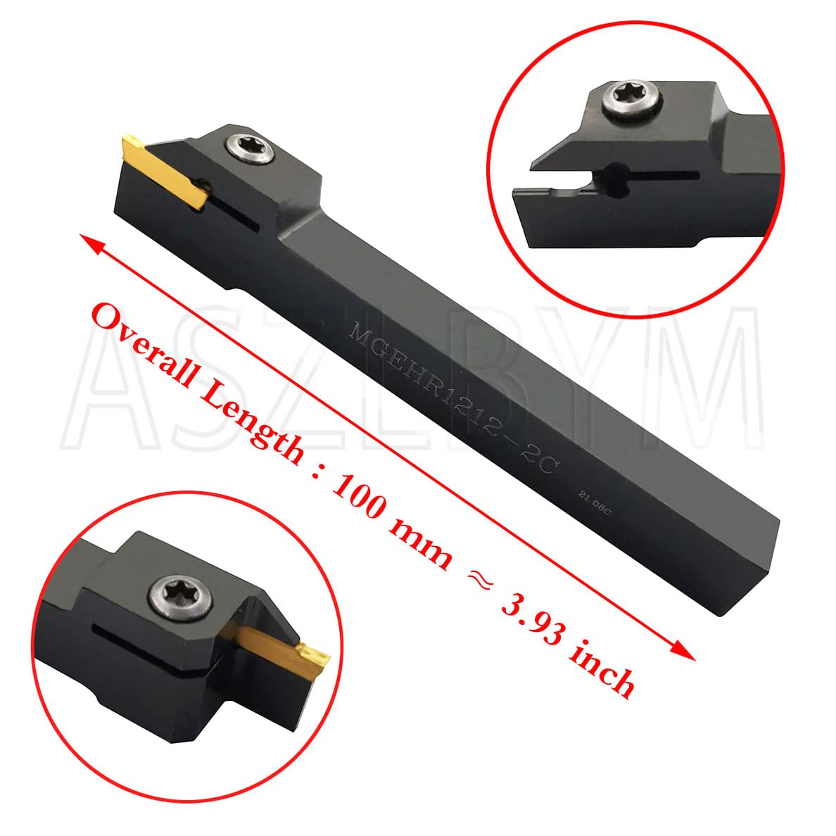 Lathe Grooving Tool Holder Grooving Cut-Off Tool Holder MGEHR1212-2 With 11pcs MGMN200-G Indexable Carbide Grooving Inserts — Amazon image 3