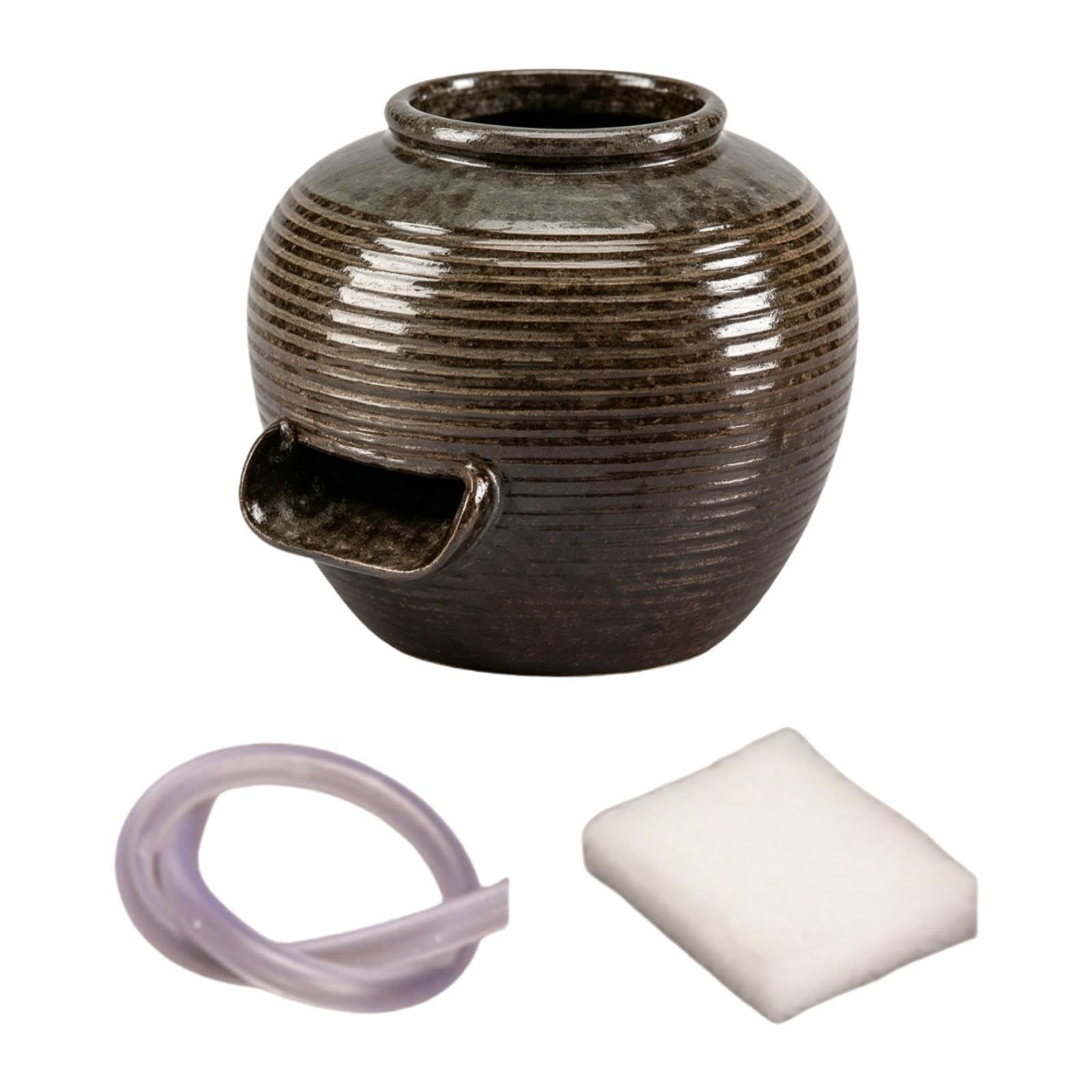 Circulating Water Clay Pot Desktop Water Fountain Jar for Office Table Patio S|Home & Garden| Home D?©cor| Indoor Fountains-image-5