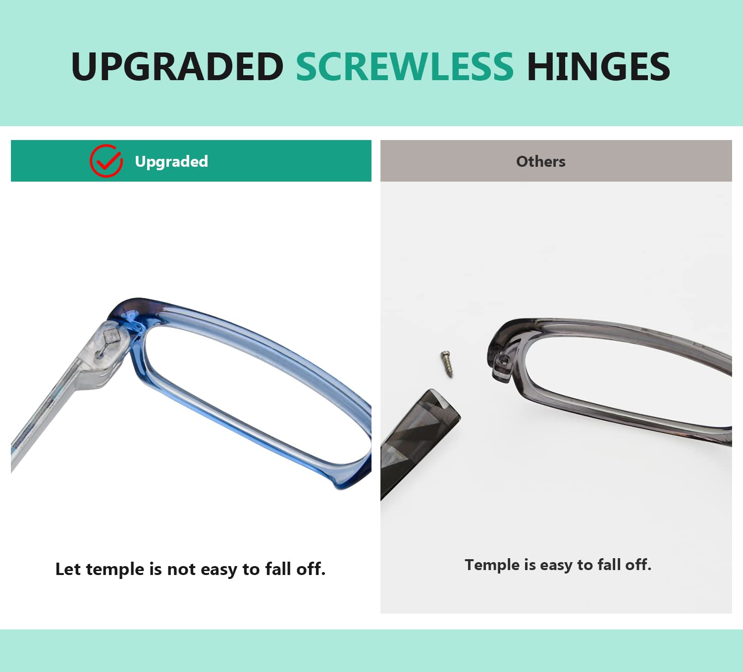 Eyekepper 5-Packs Metalless Design Reading Glasses for Women Screwless Spring Hinges Ladies Readers +3.25